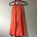 Athleta Dresses | Athleta Bright Coral Linen Halter Sun Dress | Color: Orange | Size: M