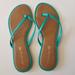 American Eagle Outfitters Shoes | American Eagle Skinny Strap Green Flip-Flops (Size 9) | Color: Green | Size: 9