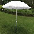 HRXQ 6Ft Beach Umbrellas For Sand Hawaiian Parasol Raffia Patio Umbrella Outdoor Table Umbrella With 8 Sturdy Ribs & Tilt Function (Color : White)