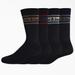 Dickies Rugby Stripe Socks, Size 6-12, 4-Pack - Black One (L10742)