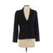 Anne Klein Wool Blazer Jacket: Short Black Print Jackets & Outerwear - Women's Size 2 Petite