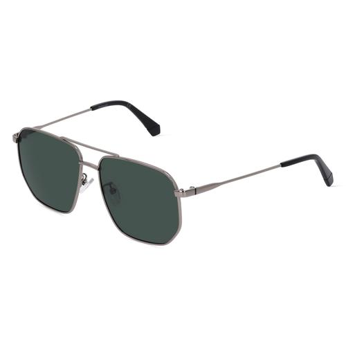 Polaroid PLD 4141/G/S/X Herren-Sonnenbrille Vollrand Pilot Metall-Gestell, grau