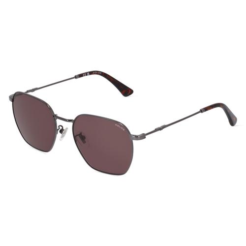 Police POISPLL06 Herren-Sonnenbrille Vollrand Achteckig Metall-Gestell, silber