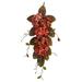 35” Hydrangea and Berries Artificial Fall Harvest Teardrop Swag, Unlit - Red