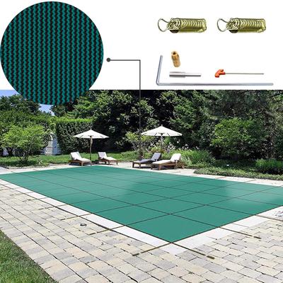 VEVOR Pool Safety Cover Rectangle Inground Safety Pool Cover Green Mesh