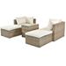 5PCS Outdoor Patio Wicker Rattan Sectional Sofa Furniture Set