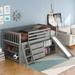 Twin Low Loft Bed with Attached Bookcases & Separate 3-tier Drawers, Convertible Ladder & Slide