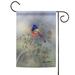 Blue & Green Painted Bunting Bird Outdoor Mini Garden Flag 18"x12.5"