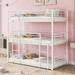 Metal Triple Bunk Bed, Twin Size Bunk Bed with Built-in Ladder & Guardrails for Kids, Teens, Can Be Divided into 3 Separate Beds