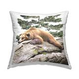 Stupell Industries Sleepy Bear Woodland Forest Printed Throw Pillow Design by Kim Curinga