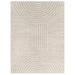 8 x 10 Modern Area Rug Simple Geometric Design Soft Fabric Cream Gray- Saltoro Sherpi