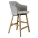 Cane-line Choice Indoor/Outdoor Stool with Seat/Back Covers, Teak Base - 54500PPS | 54500RYS97 | 54500YS97 | 54505T