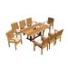 Grade-A Teak Dining Set: 8 Seater 9 Pc: Warwick Console Folding Rectangle Table And 8 Wave Stacking Arm Chairs Outdoor Patio WholesaleTeak #51WV1509