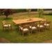 Teak Dining Set: 10 Seater 11 Pc: Large 117 Rectangle Table & 10 Montana Stacking Captain/Arm Chairs Outdoor Patio Grade-A Teak Wood WholesaleTeak #WMDSMT10