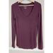 American Eagle Outfitters Tops | American Eagle Soft Ripped V Neck Burgundy Top | Color: Purple/Red | Size: L