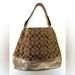 Coach Bags | Coach Signature Khaki Canvas Gold Leather Shoulder Tote 2156 | Color: Brown | Size: 14”L X 4.5”W X 10.5”H