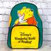 Disney Accessories | Disney Winnie The Pooh & Piglet Vintage Wonderful World Of Reading Kids Backpack | Color: Green/Yellow | Size: Osg