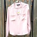 Nine West Tops | Bnwt Nine West Safari Long Sleeve Blouse (M) In Shell | Color: Pink | Size: M