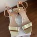 J. Crew Shoes | J.Crew Gold Metallic Leather Ankle Strap Sandal | Color: Gold | Size: 9.5