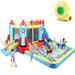 Himimi 12.14' x 11' Bounce House w/ Two Slides & Air Blower in Blue/Red/Yellow | 80.71 H x 145.68 W x 132 D in | Wayfair US01+WWMM005136_US