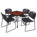 Regency Romig Kee 30" L Breakroom Table & Chair Set Wood/Metal in Black/Brown | 34 H x 30 W x 30 D in | Wayfair TB3030CHAPGY44BK