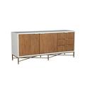 Everly Quinn TV Stand for TVs up to 70" Wood/Metal in White/Yellow/Brown | 28 H x 64 W x 18 D in | Wayfair E3908D0E05374A508164815A235E293D