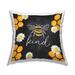 Stupell Industries Bee Kind Honeycomb Daisies Printed Throw Pillow Design By ND Art Polyester/Polyfill blend | 18 H x 18 W x 7 D in | Wayfair