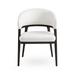 Corrigan Studio® Kyrein Fabric Wing back Arm Chair in White Wood/Upholstered in Brown | 35 H x 26 W x 25 D in | Wayfair