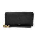 Women's Black Southern West Virginia Community and Technical College Fossil Leather Logan RFID Zip Around Clutch