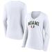 Women's Fanatics Branded White Miami Hurricanes Campus Long Sleeve V-Neck T-Shirt
