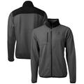 Men's Cutter & Buck Gray Miami Marlins Cascade Eco Sherpa Full-Zip Fleece Jacket