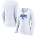Women's Fanatics Branded White Air Force Falcons Campus Long Sleeve V-Neck T-Shirt
