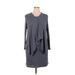 R&K Casual Dress - Mini V-Neck Long sleeves: Gray Dresses - Women's Size 16
