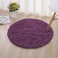 WLVG Not-slip Chenille Soft Microfiber Round Bathroom Rug Mat Shaggy Absorbent Shower Mat, Machine Washable Anti-fatigue Bath Mat-a Diameter:100cm(39inch)