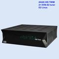 Freeshipping 2pcs Full HD Satellite Receiver With 2x DVB-S2 SAT Tuner Installed With Axas HIS Twin Linux E2 Open ATV TV Box as