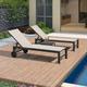 Bain De Soleil Lot De 2 avec Table Textilène, Transat Jardin Exterieur Piscine Aluminium, Transat