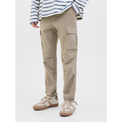 Cargohose JACK & JONES "STACE TUCKER", Herren, Gr. 32, Länge 32, beige (dune), Web, Obermaterial: 97% Baumwolle, 3% Elasthan, unifarben, modisch, normal normal, Hosen Image