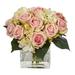 Rose and Hydrangea Bouquet Artificial Arrangement in Vase - 9