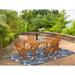 East West Furniture Patio Dining Set- a Outdoor Wood Table and Folding Arm Chairs, Natural Oil(Pieces Options)