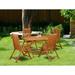 East West Furniture Patio Dining Furniture Set- an Oval Acacia Wood Table and 4 Folding Arm Chairs, Natural Oil (Pieces Options)