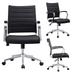 Modern Office Chair, Executive Mid-Back Conference Room Chair in PU Leather with Wheels and Arms