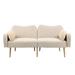 65 inch Mid Century Modern Velvet Loveseat Sofa with 2 Bolster Pillows,Beige