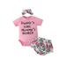 Qtinghua Daddy s Girl Mommy s World Clothes Baby Girl Ruffle Romper Tops+Shorts Pants+Headband 3Pcs Set Pink 3-6 Months