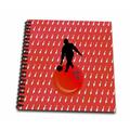 3dRose Man on Bowling Ball with Bowling Pin Background Red - Mini Notepad 4 by 4-inch