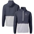 Men's Cutter & Buck Navy/Gray Chicago Cubs Americana Logo Charter Eco Knit Recycled Anorak Half-Zip Jacket