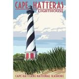 Outer Banks North Carolina Cape Hatteras Lighthouse (16x24 Giclee Gallery Art Print Vivid Textured Wall Decor)