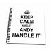 3dRose Keep Calm and Let Andy Handle it - funny personal name - Mini Notepad 4 by 4-inch