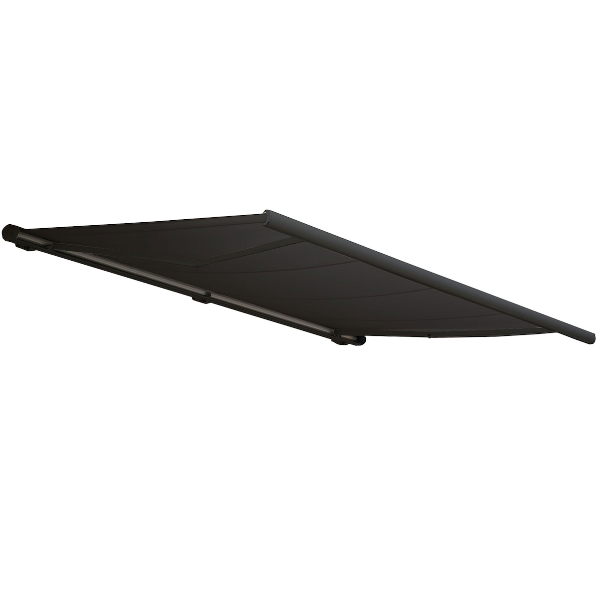 Mendler Elektrische Kassettenmarkise T122, Markise Vollkassette 4x3m ~ Polyester anthrazit, Rahmen anthrazit Image