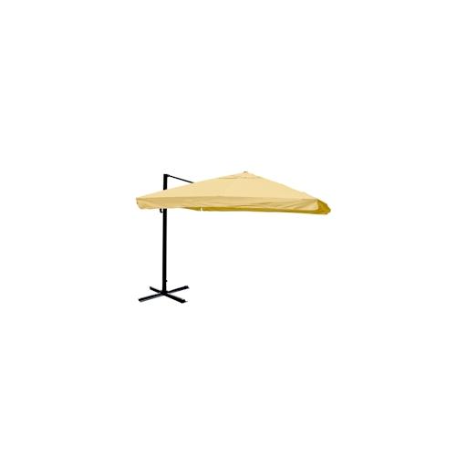 Gastronomie-Ampelschirm HWC-A96, 3,5×3,5m (Ø4,95m) Polyester/Alu 25kg ~ Flap, creme ohne Ständer, drehbar