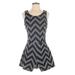 Lucy Love Romper Scoop Neck Sleeveless: Black Chevron/Herringbone Rompers - Women's Size Small